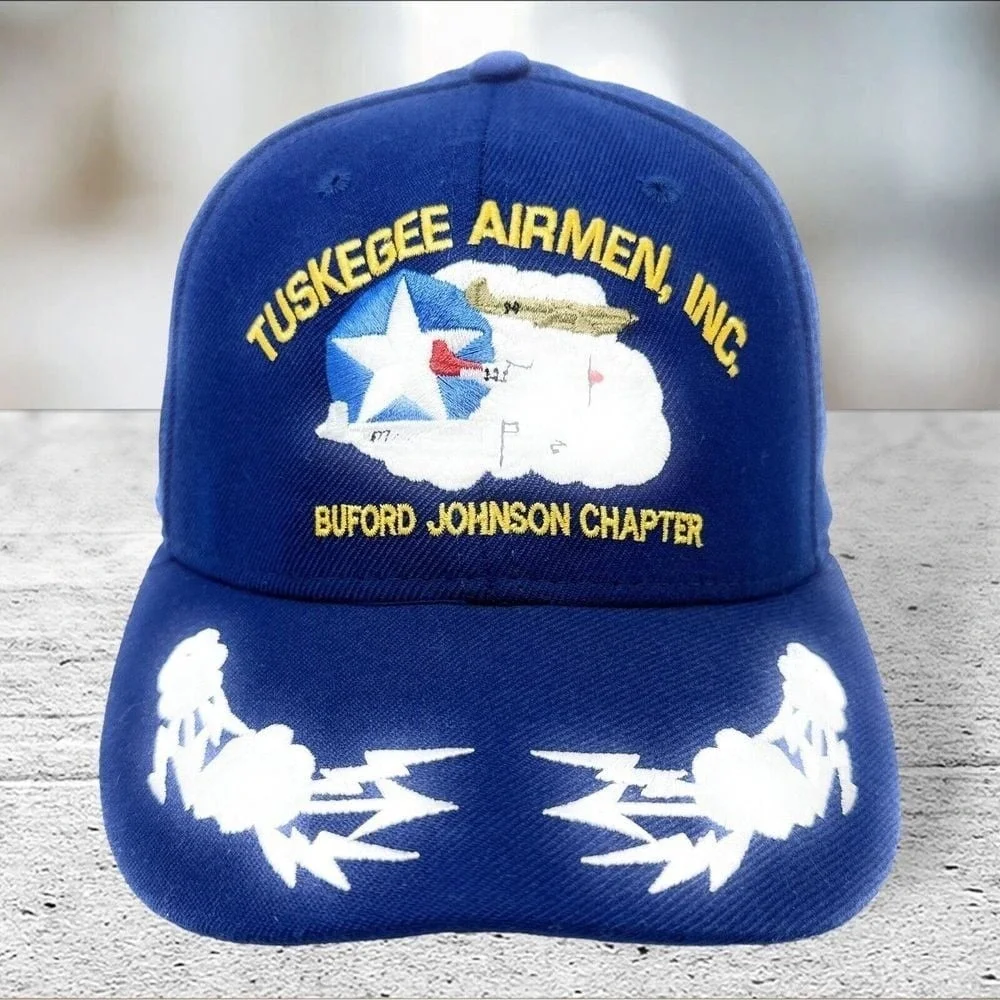 New Era Tuskegee Airmen Hat Mens M/L Blue Buford Johnson Chapter Snapback Cap